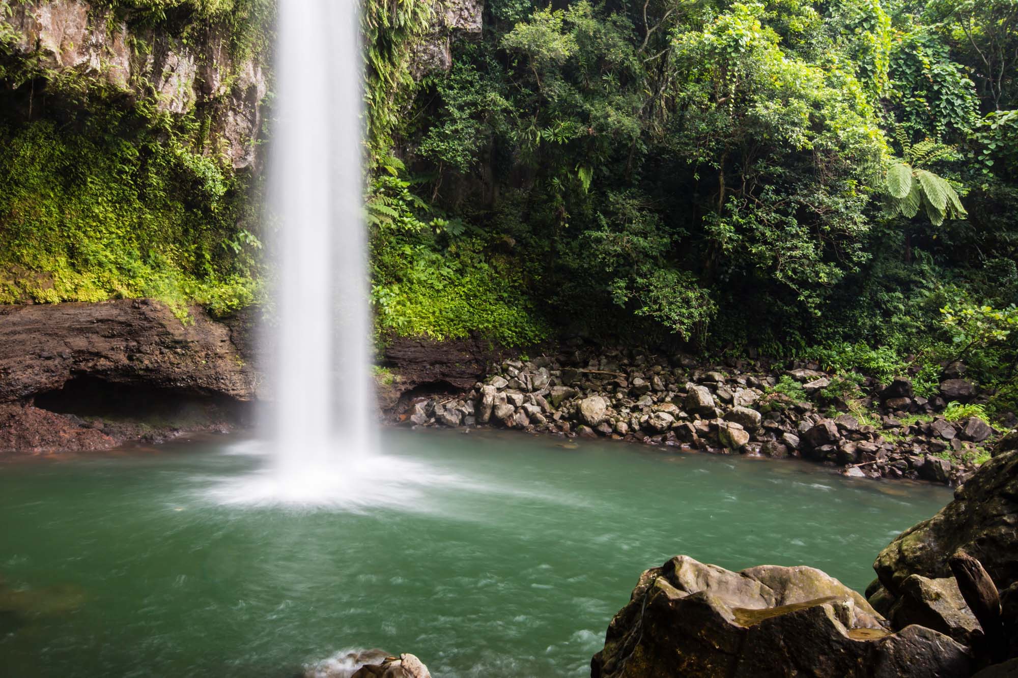 A beautiful waterfall on the Garden Island of Taveuni
