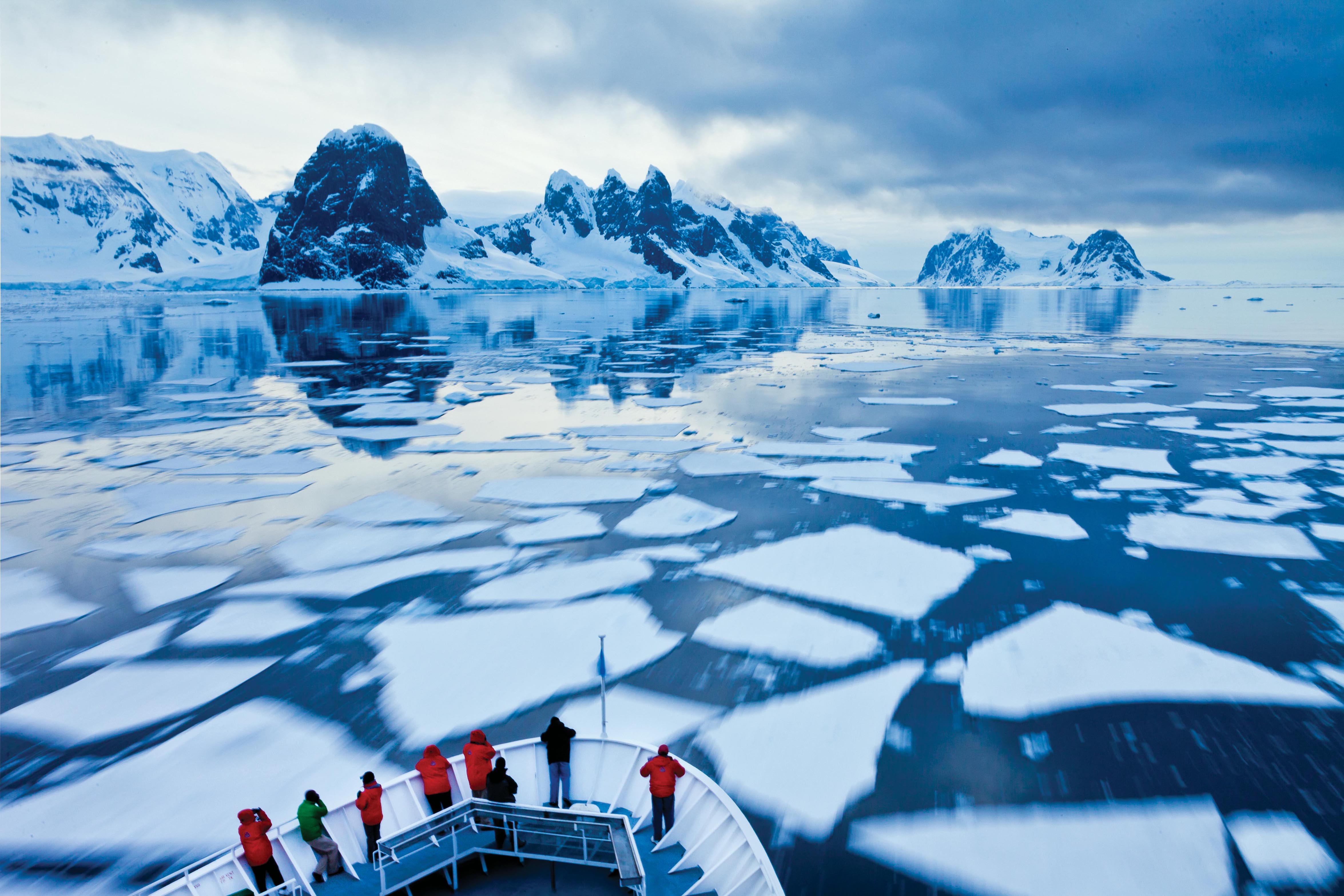 Observing sea ice from the bow of the ship